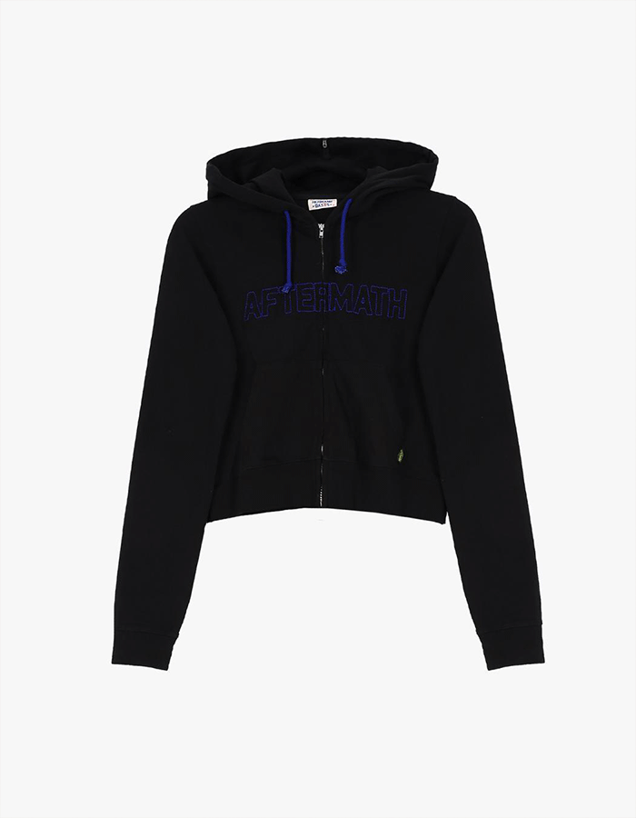 [AFTERMATH] 25SS W CONTRAST STITCH ZIP HOODIE BLACK