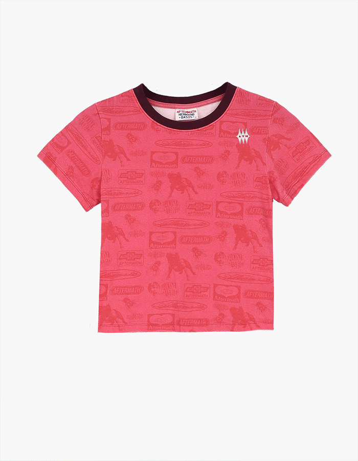 [AFTERMATH] 25SS W FULL PRINT TEE CORAL RED