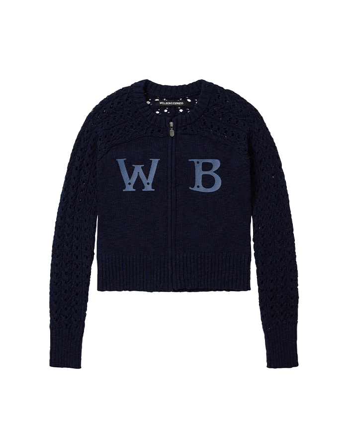 웰빙익스프레스 25SS Crochet Knit Cardigan Navy