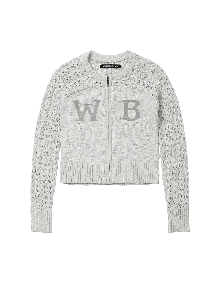 웰빙익스프레스 25SS Crochet Knit Cardigan Melange