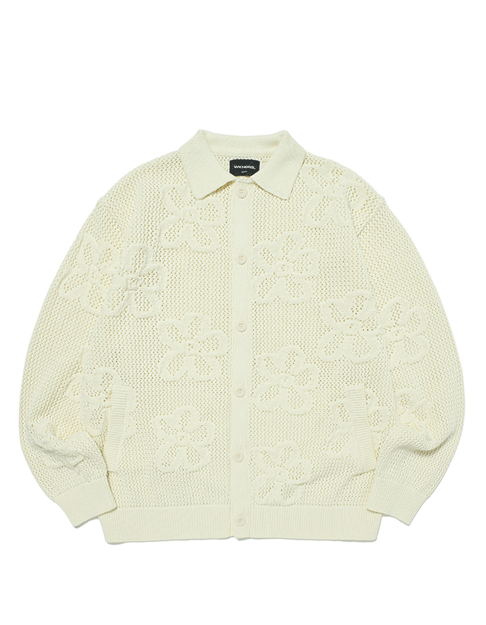 위캔더스 25SS FLORAL CROCHET CARDIGAN (IVORY)