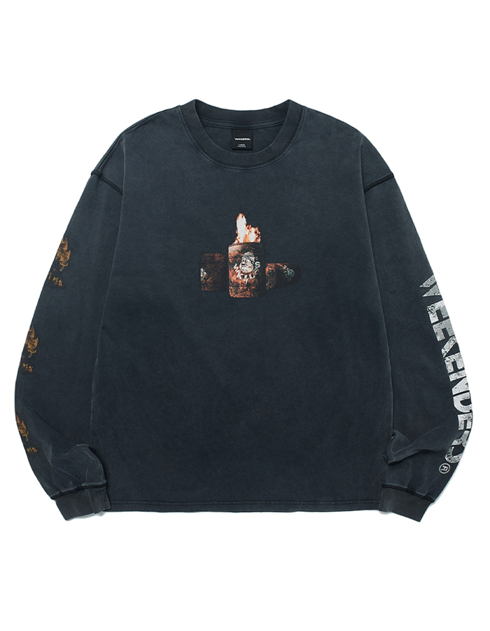 위캔더스 25SS FIRE BARREL LS T-SHIRT (CHARCOAL)