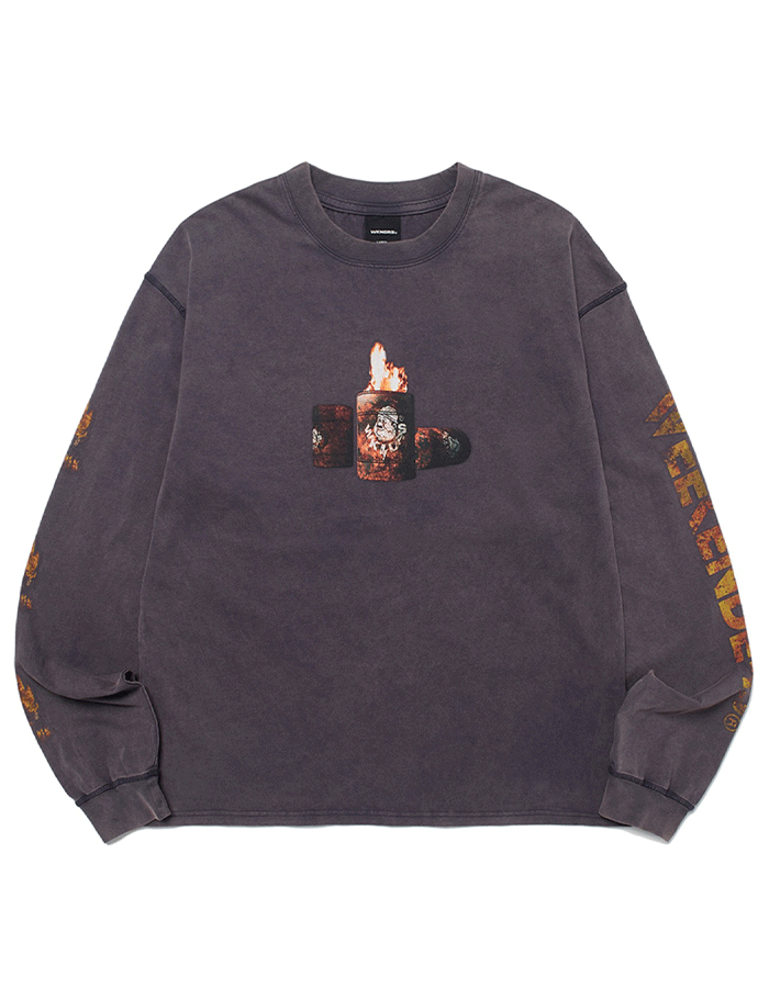 위캔더스 25SS FIRE BARREL LS T-SHIRT (PURPLE)