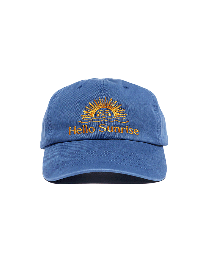헬로선라이즈 Washed OG Logo Ball Cap_Ocean Blue