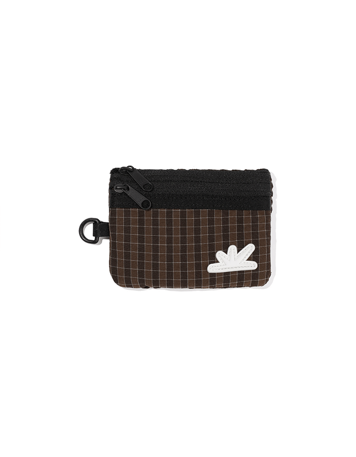 SUNLOVE Zip Card Pouch Brown Grid
