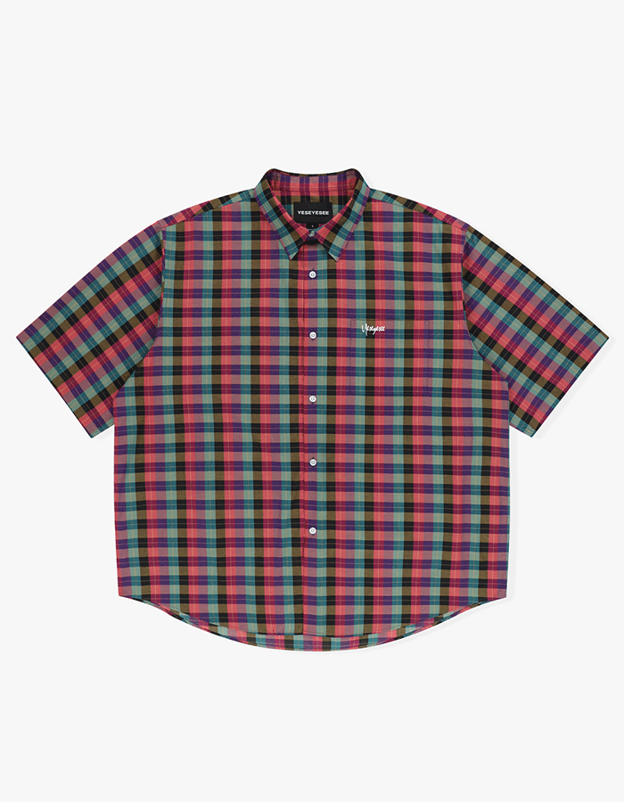 예스아이씨 25SS Y.E.S Short Sleeve Check Shirt Multi