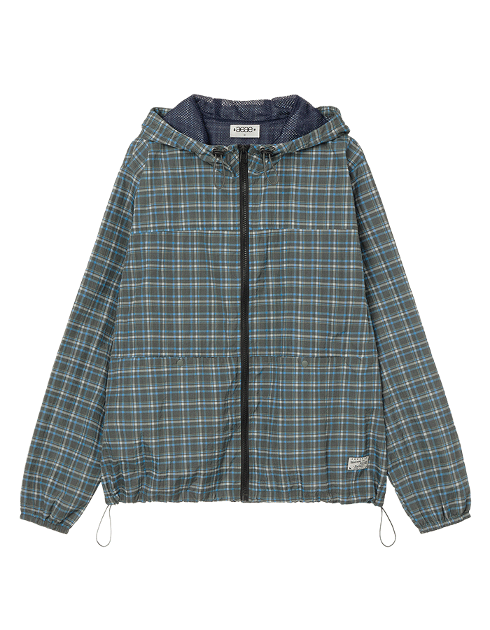 [AEAE] 25SS CHECK HOOD JUMPER [NAVY]