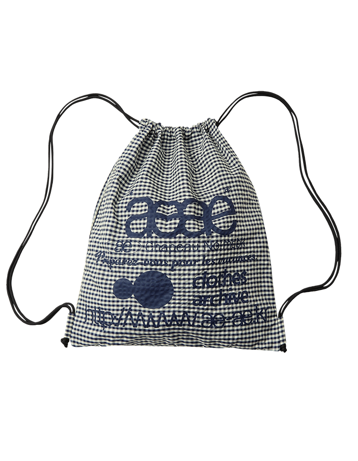 [AEAE] 25SS WEB LOGO CHECK GYM SACK [BLUE]