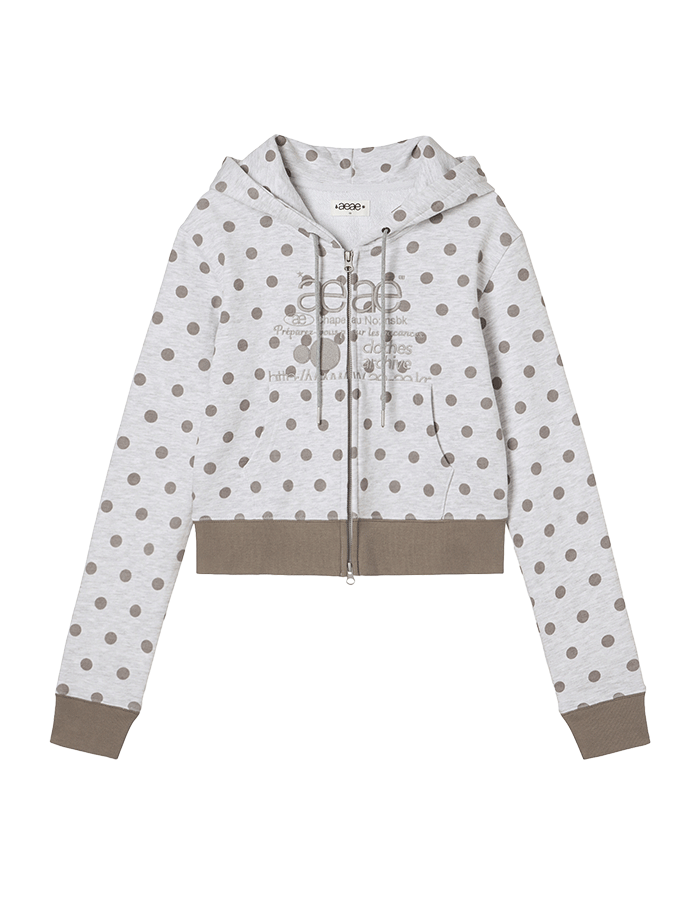 [AEAE] 25SS WEB LOGO CROP HOOD ZIP UP [DOT LIGHT GREY]