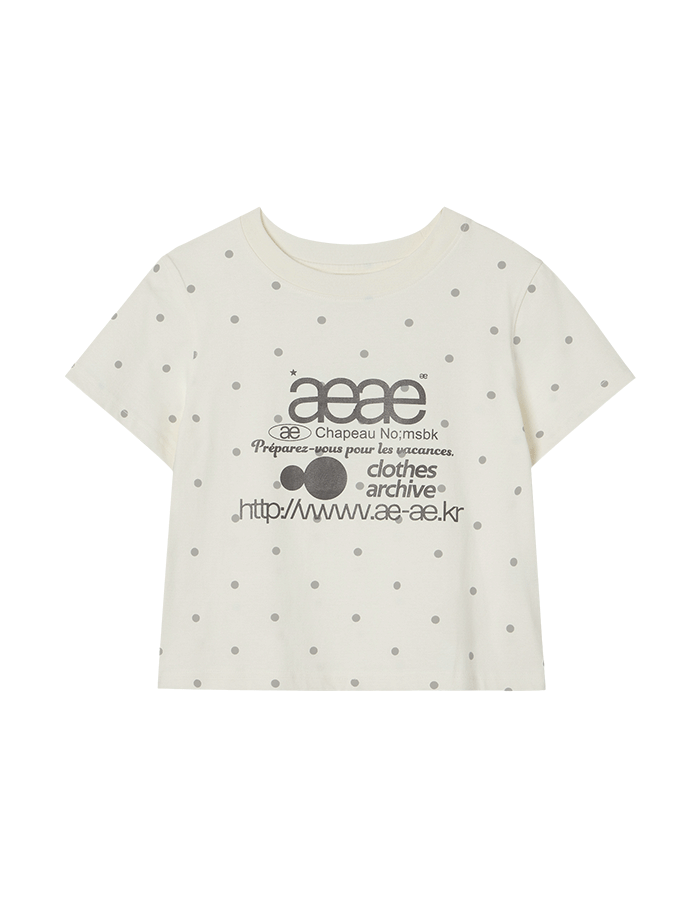 [AEAE] 25SS WEB LOGO DOT CROP T-SHIRTS [CREAM]