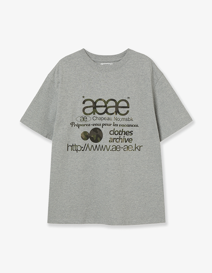 [AEAE] 25SS WEB LOGO T-SHIRTS [MELANGE GREY/CAMO]