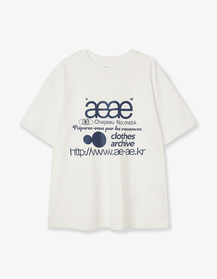 [AEAE] 25SS WEB LOGO T-SHIRTS [WHITE/BLUE]