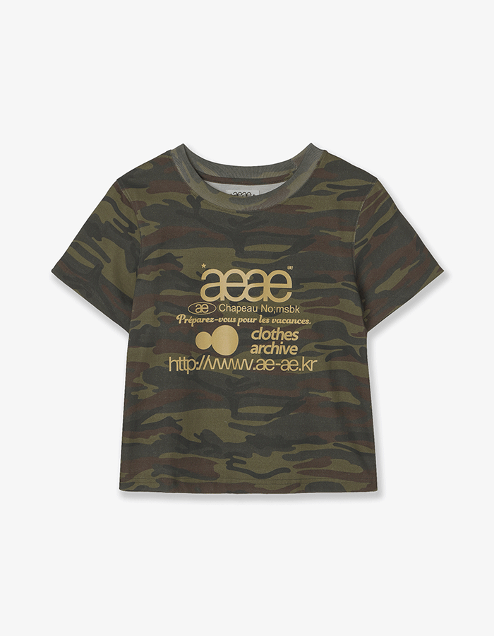 [AEAE] 25SS WEB LOGO CROP T-SHIRTS [CAMO]