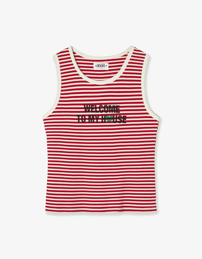 [AEAE] 25SSWELCOME TO MY HOUSE SLEEVELESS [RED]