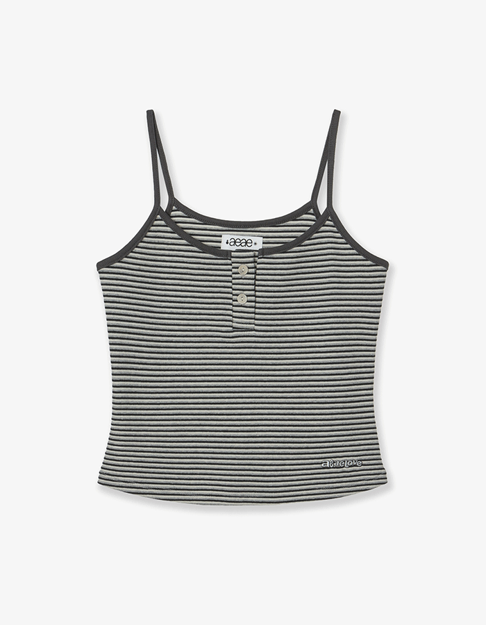 [AEAE] 25SS STRIPE BUTTON TANK TOP [CHARCOAL]