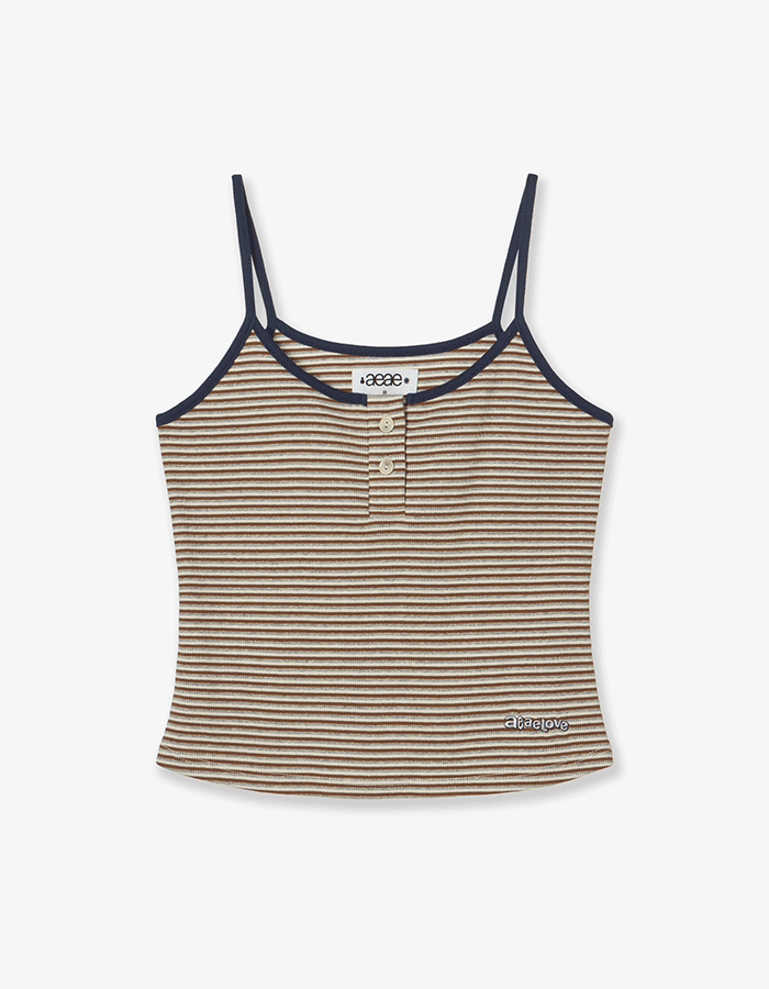 [AEAE] 25SS STRIPE BUTTON TANK TOP [BEIGE]