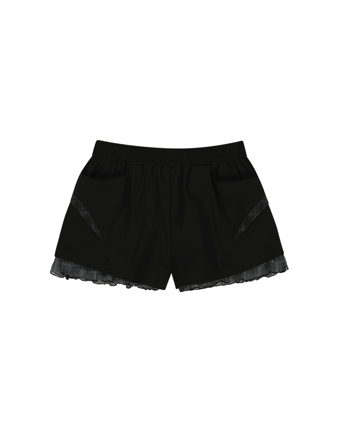 오호스 25SS Reversible Plaid Track Shorts / Black