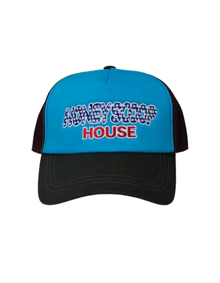허니스쿱하우스 FLAG LOGO TRUCKER CAP BLUE