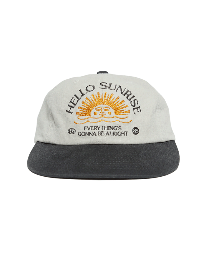 헬로선라이즈 Washed HS Arch Logo 6Panel Cap_Oatmeal Beige & Charcoal
