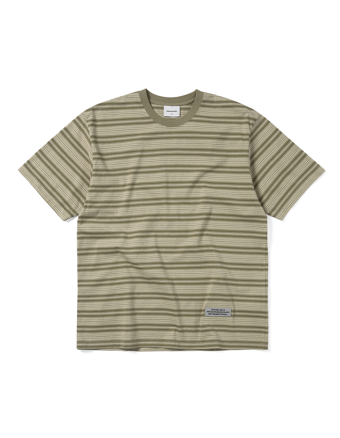 디스이즈네버댓 Striped Tee Brown