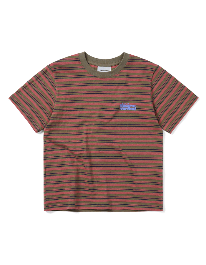 디스이즈네버댓 Striped W Tee Khaki
