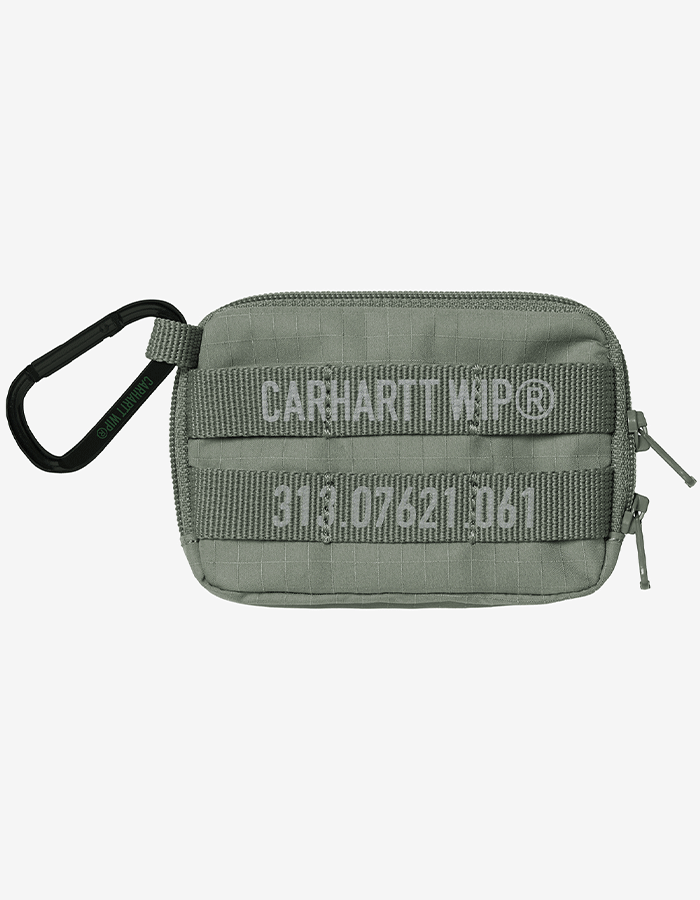 칼하트WIP TOUR CARD CASE KEYCHAIN SMOKE GREEN/REFLECTIVE