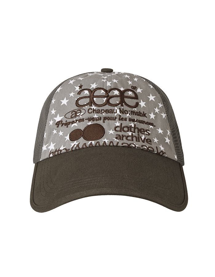 [AEAE] WEB LOGO STAR MESH CAP [GREY]