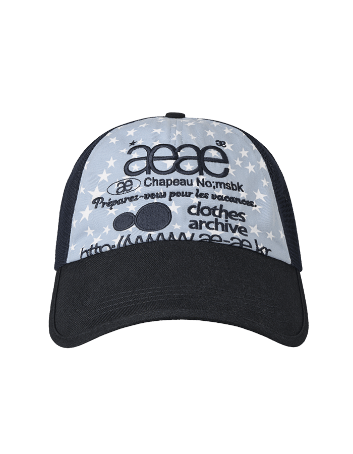 [AEAE] WEB LOGO STAR MESH CAP [SKYBLUE]