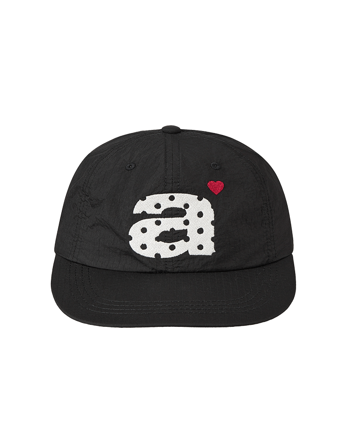 [AEAE] DOT SMALL LETTER NYLON CAP [BLACK]