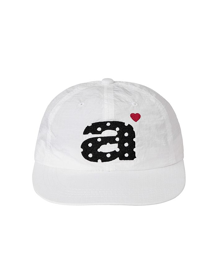 [AEAE] DOT SMALL LETTER NYLON CAP [WHITE]