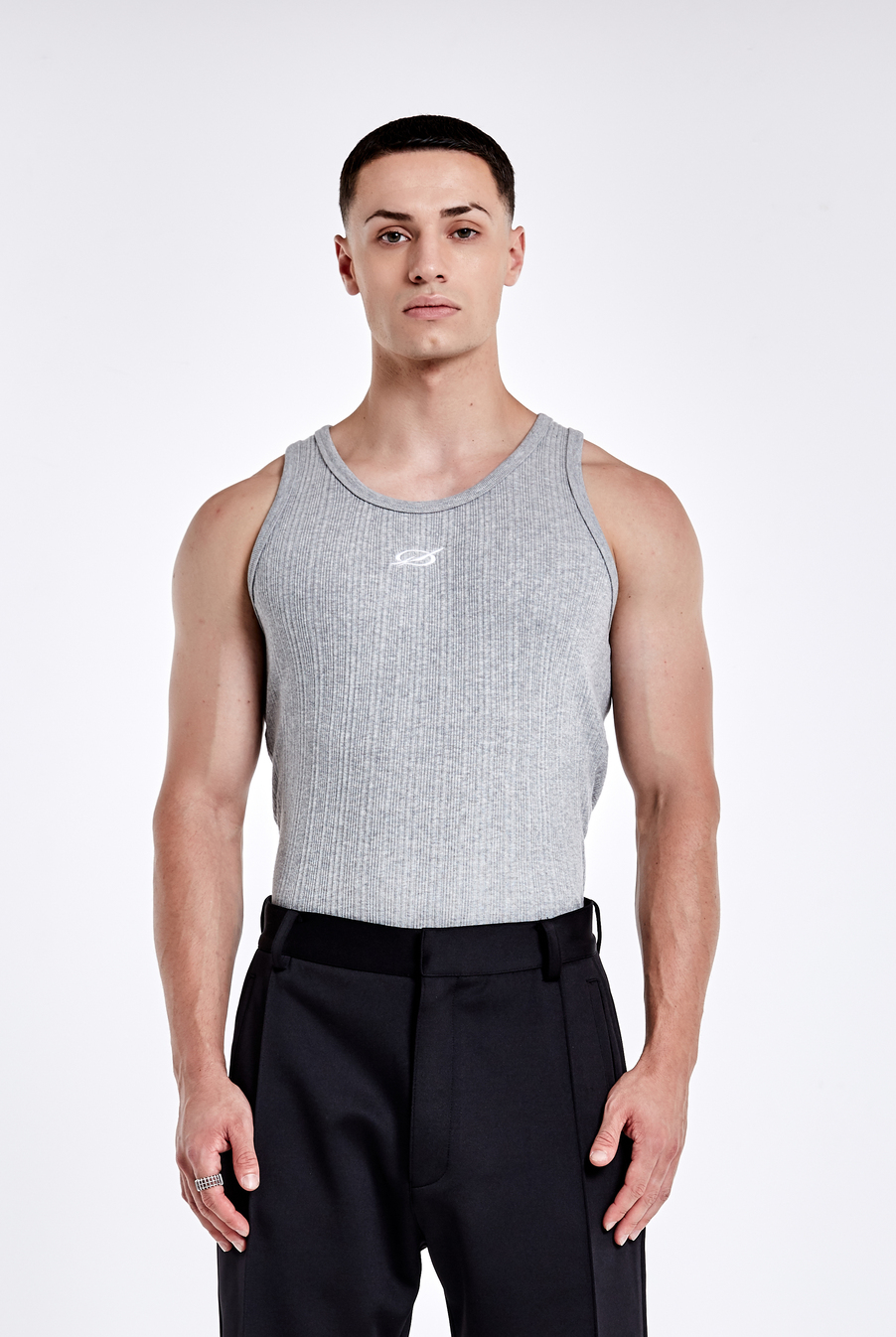 Irregular Logo embroidery Logo Sleeveless - Grey