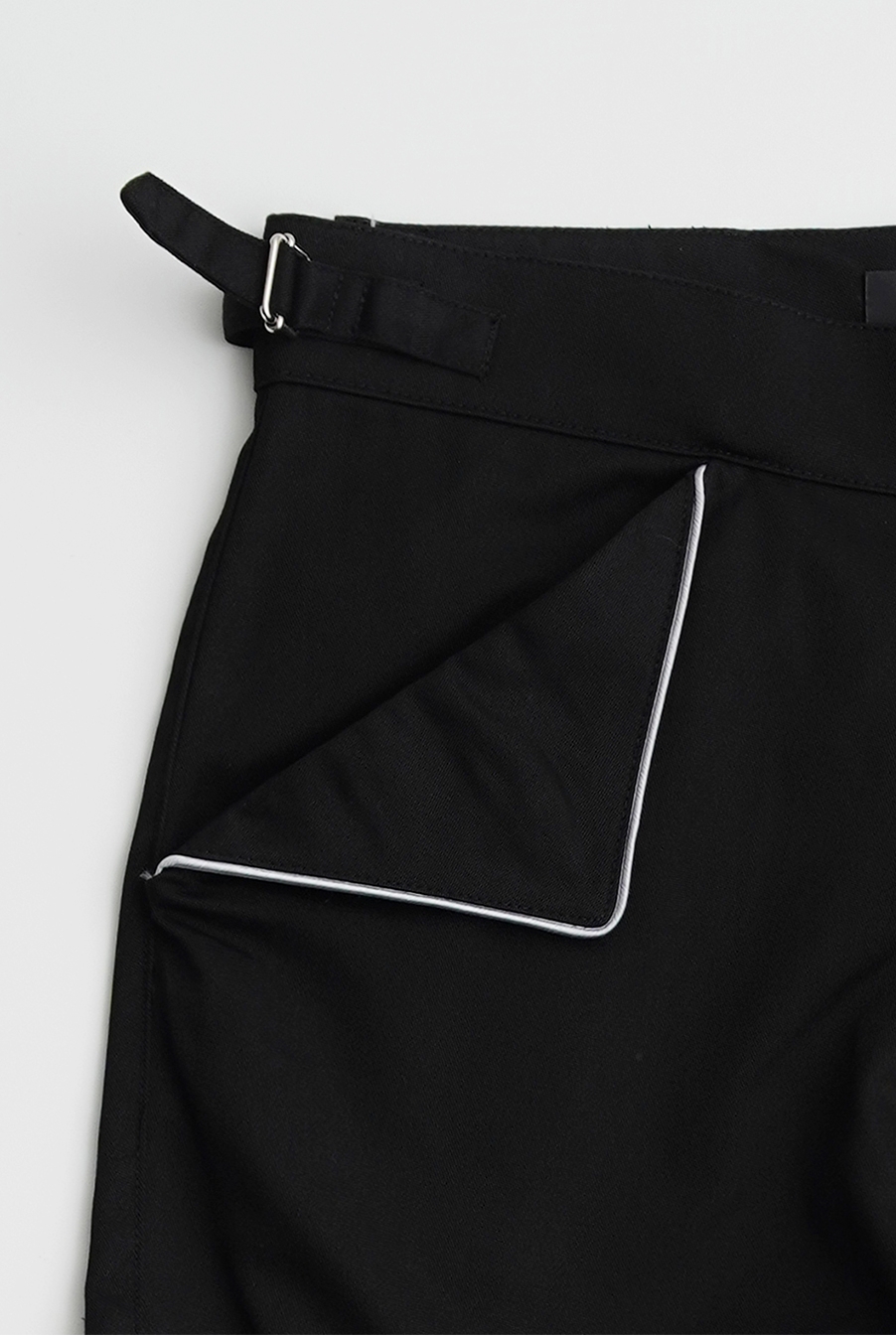 Snap zipper pocket pants - Black