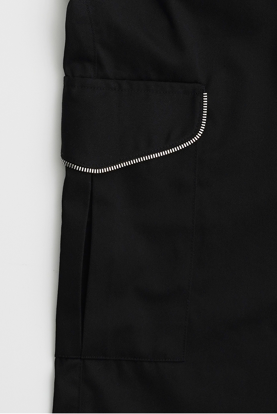 Snap zipper pocket pants - Black