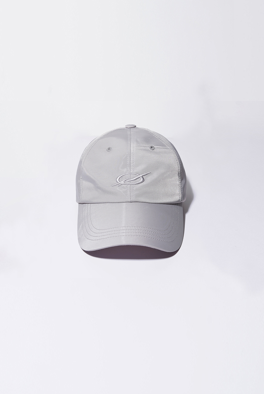 SHINY LOGO EMBROIDERY CAP - LIGHT GREY