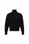 Curved zipper knit - Black