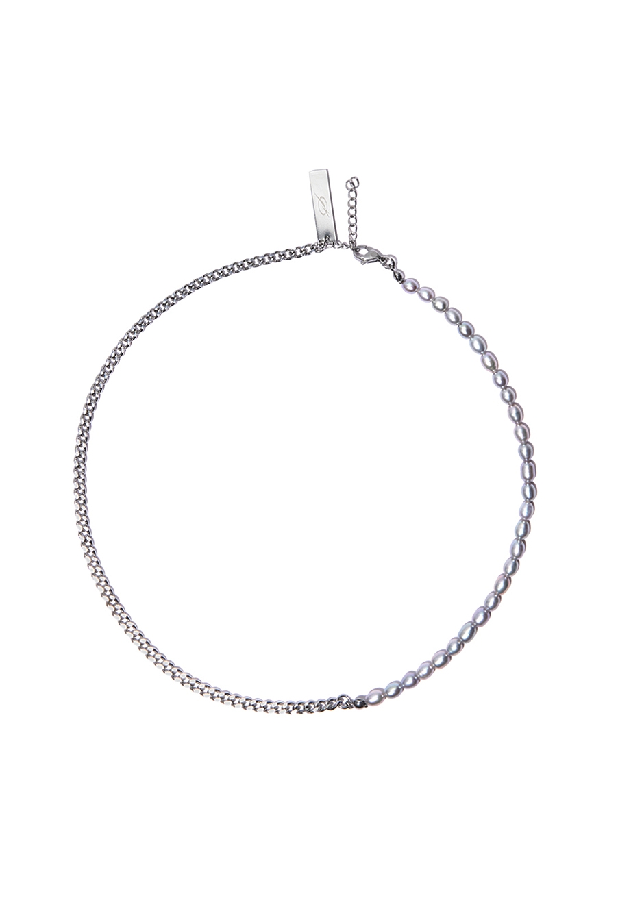 Half & Half Pearl necklace - Grey