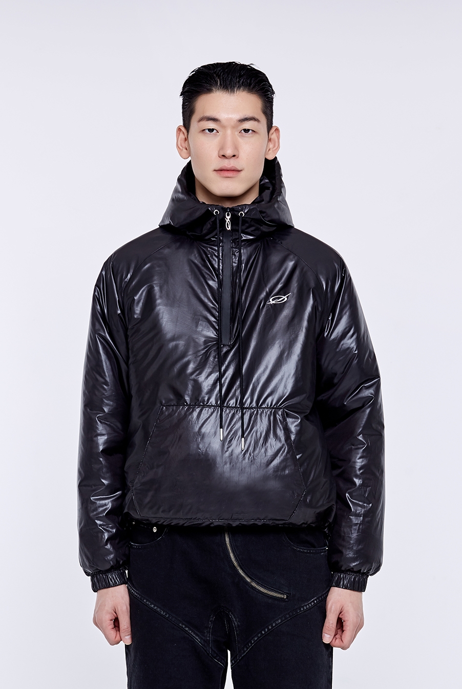 Padded Logo anorak - Black