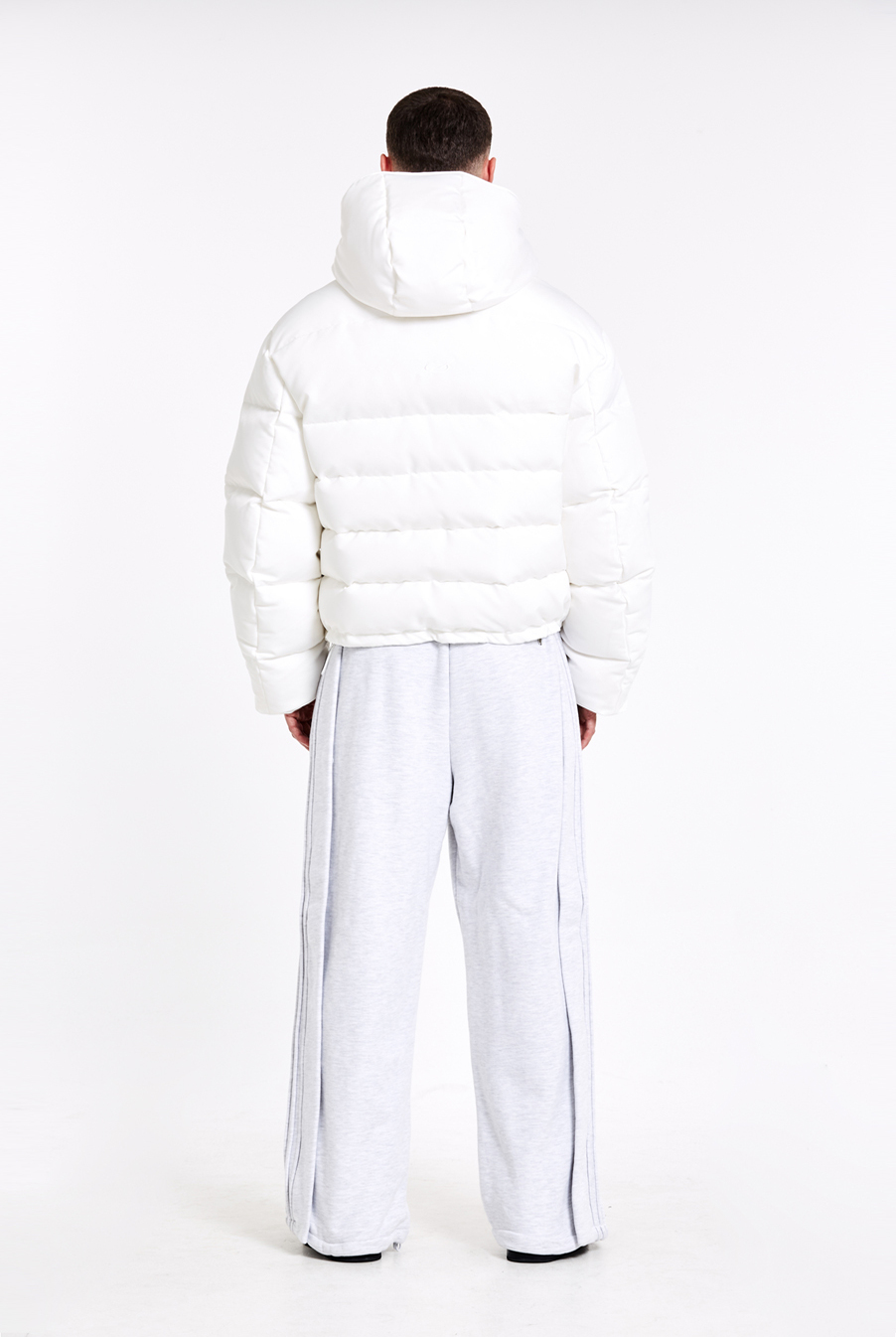 Tunnel Lining hoodie down jacket - White