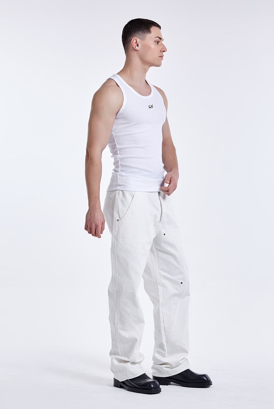 Basic curve sleeveless - White