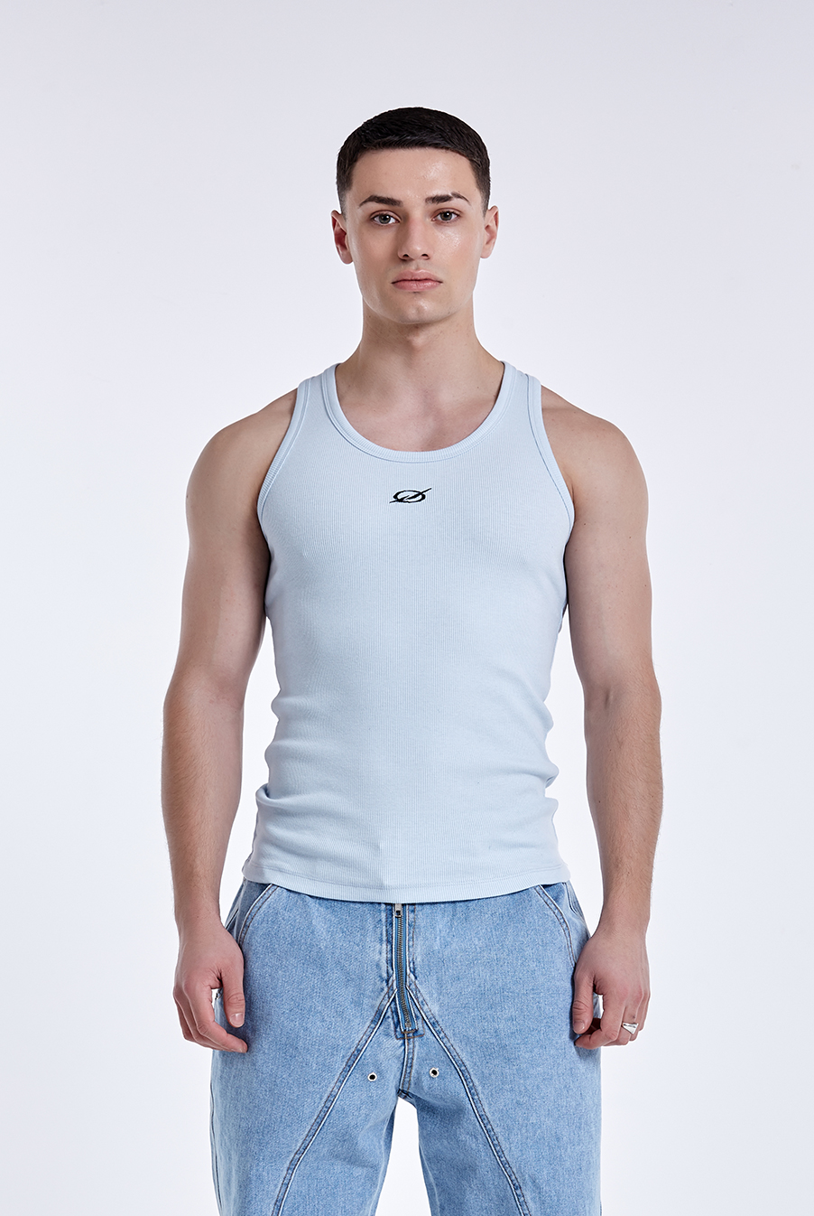 Basic curve sleeveless - Sky blue