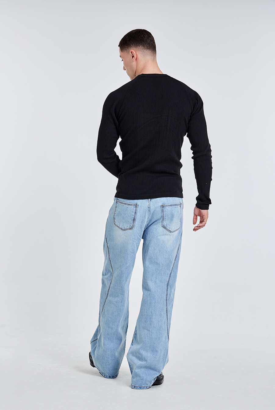 Tunnel lining wide pants - Light blue