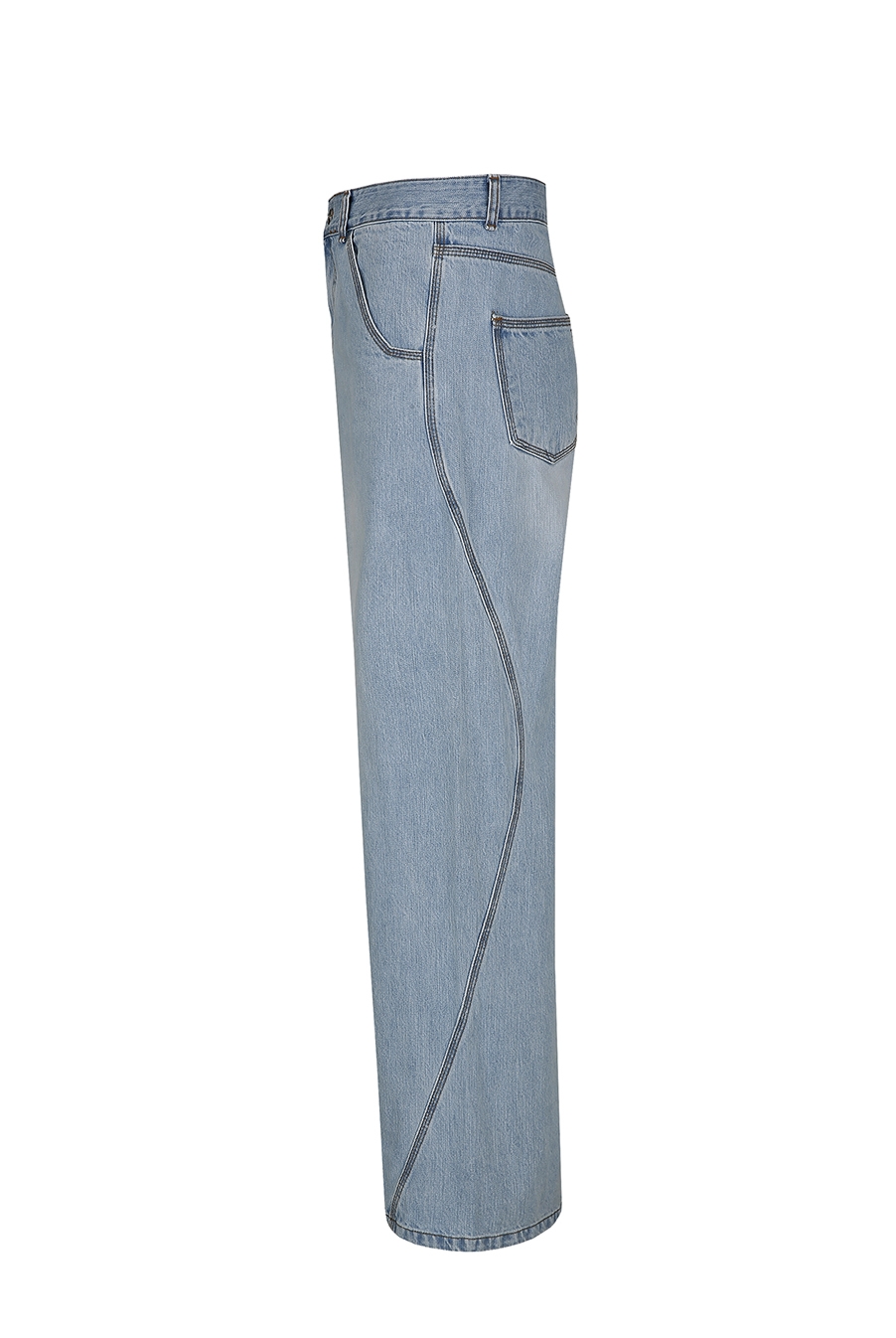 Tunnel lining wide pants - Light blue