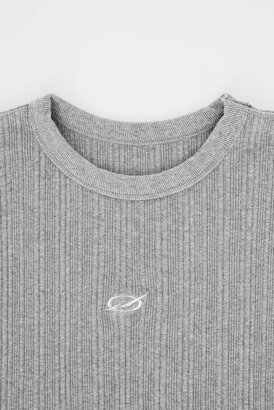 Irregular logo embroidery t-shirt - GREY