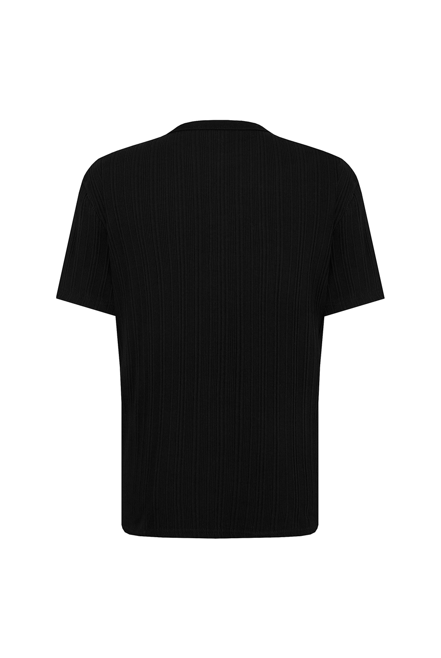 Irregular logo embroidery t-shirt - BLACK
