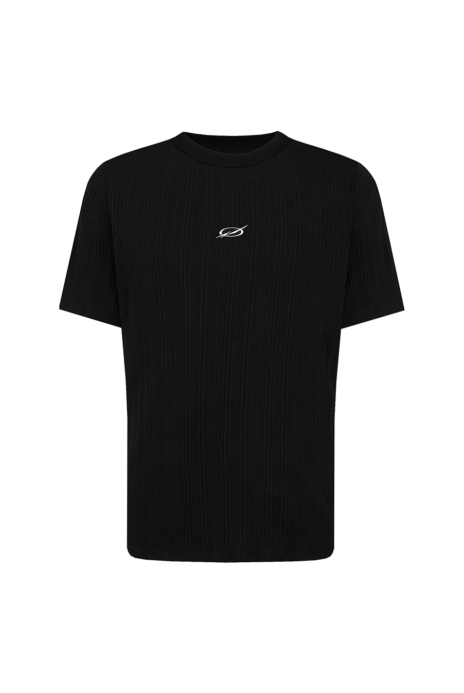 Irregular logo embroidery t-shirt - BLACK