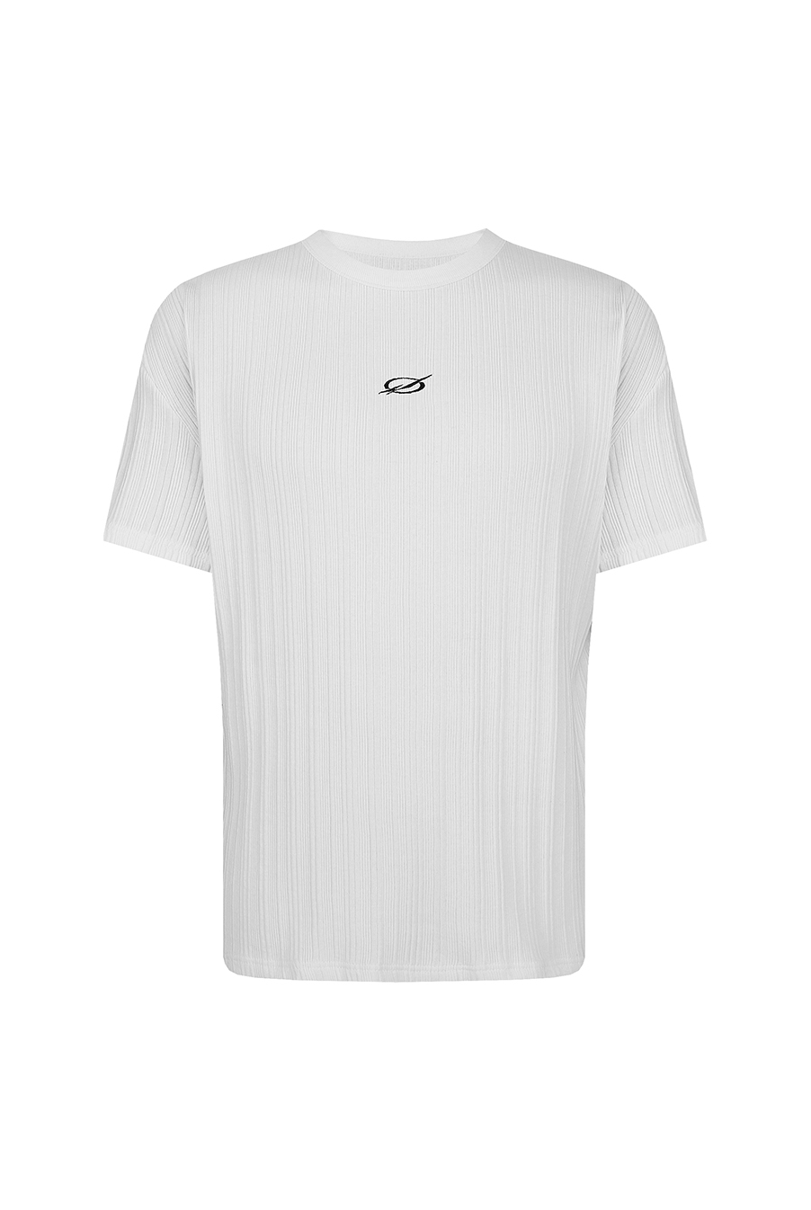 Irregular logo embroidery t-shirt - WHITE