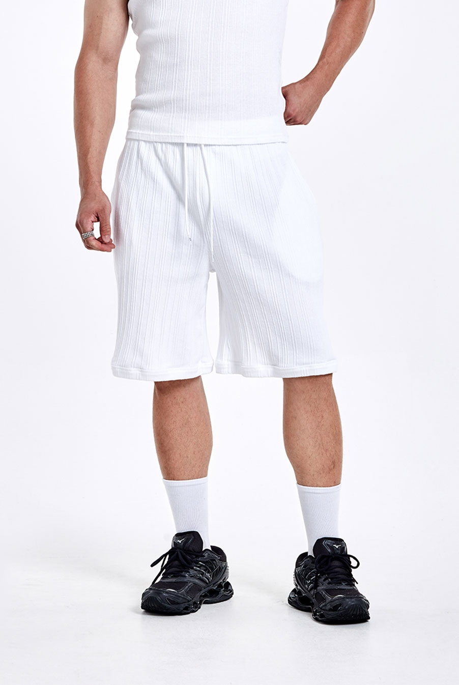 Irregular boxer pants - White