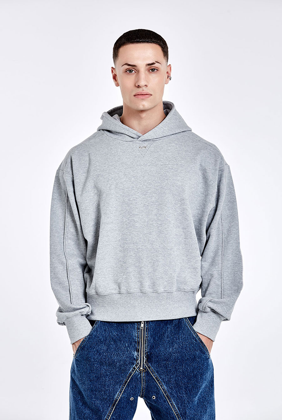 Metal logo hoodie - Grey