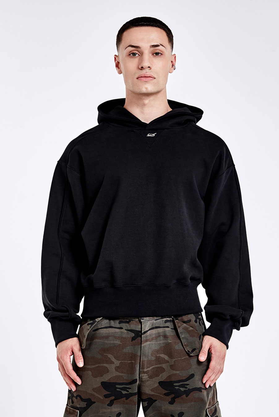 Metal logo hoodie - Black