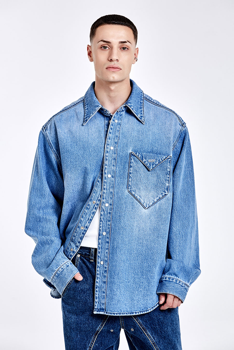 Triangle Denim shirt - Blue